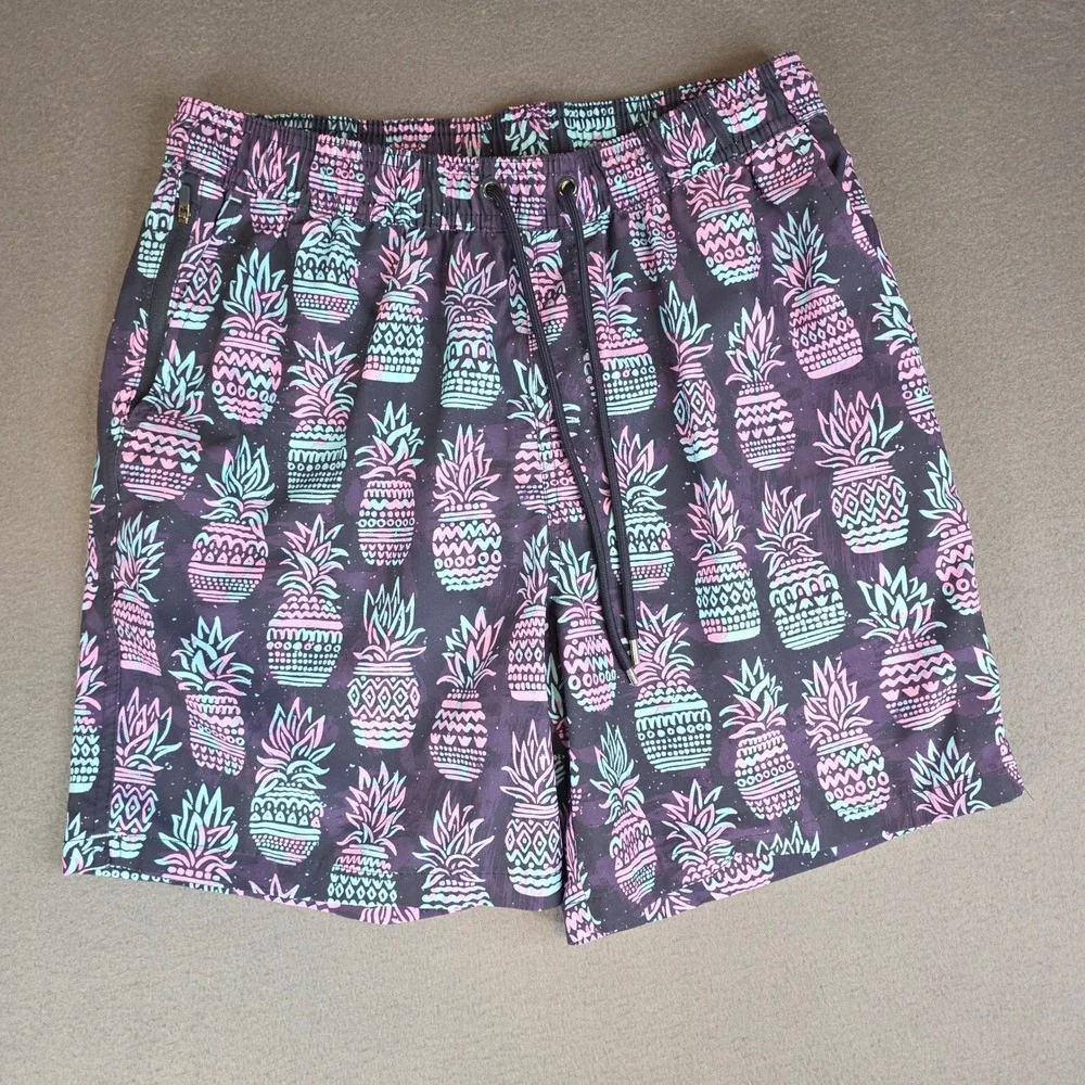 Goodfellow & Co Swim Trunks Mens Medium Purple Pineapple Print 7